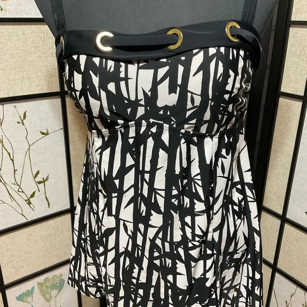 Venus Black and White Patterned Swim Dress